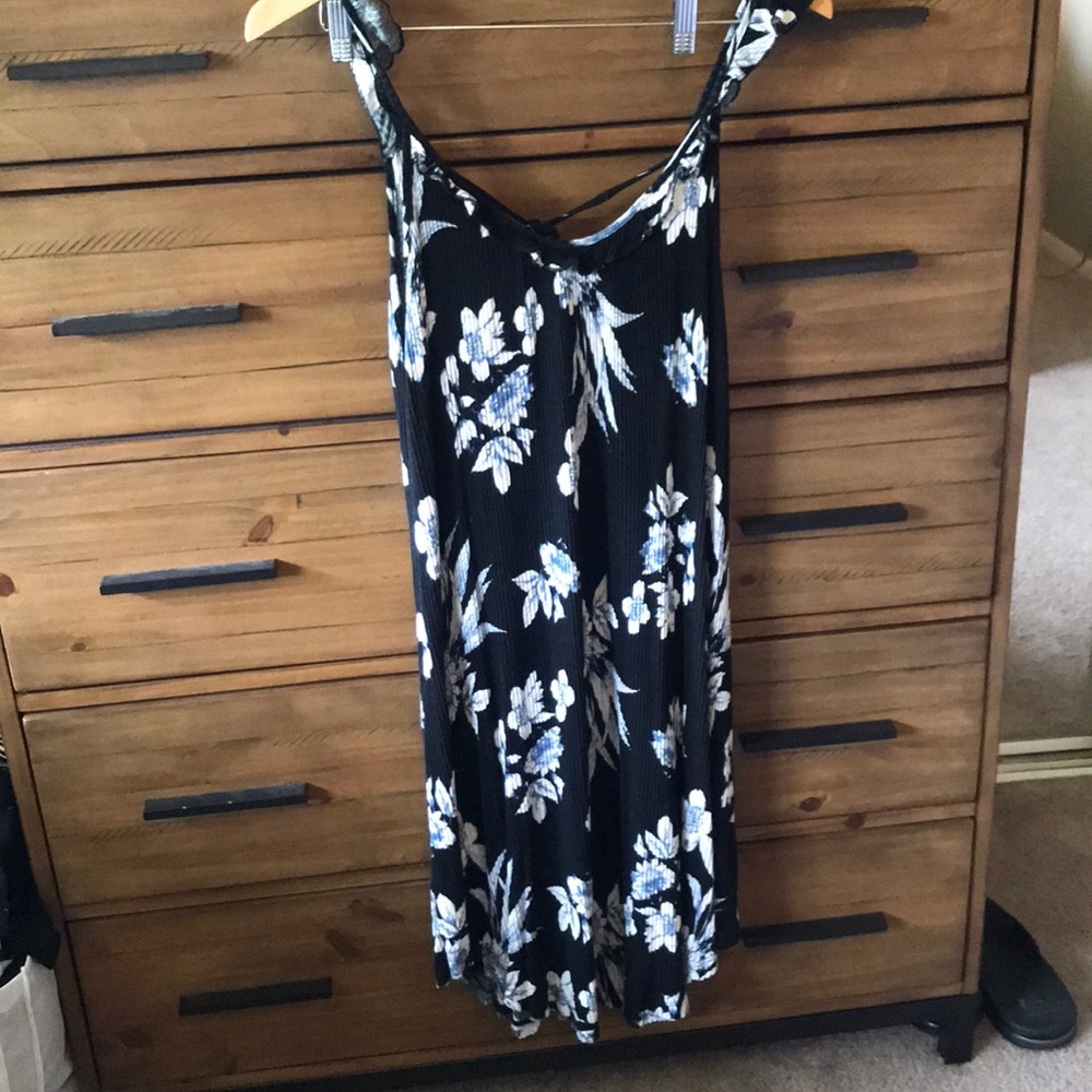 Black Floral Print Dress